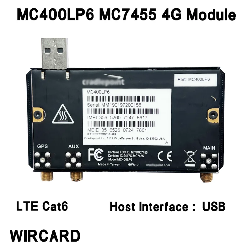 MC400LP6 Built-in  MC7455 4G LTE Cat6  Modem  SMA MAIN AUX GPS  USB interface  For CBA850 AER1600 AER3100 Router