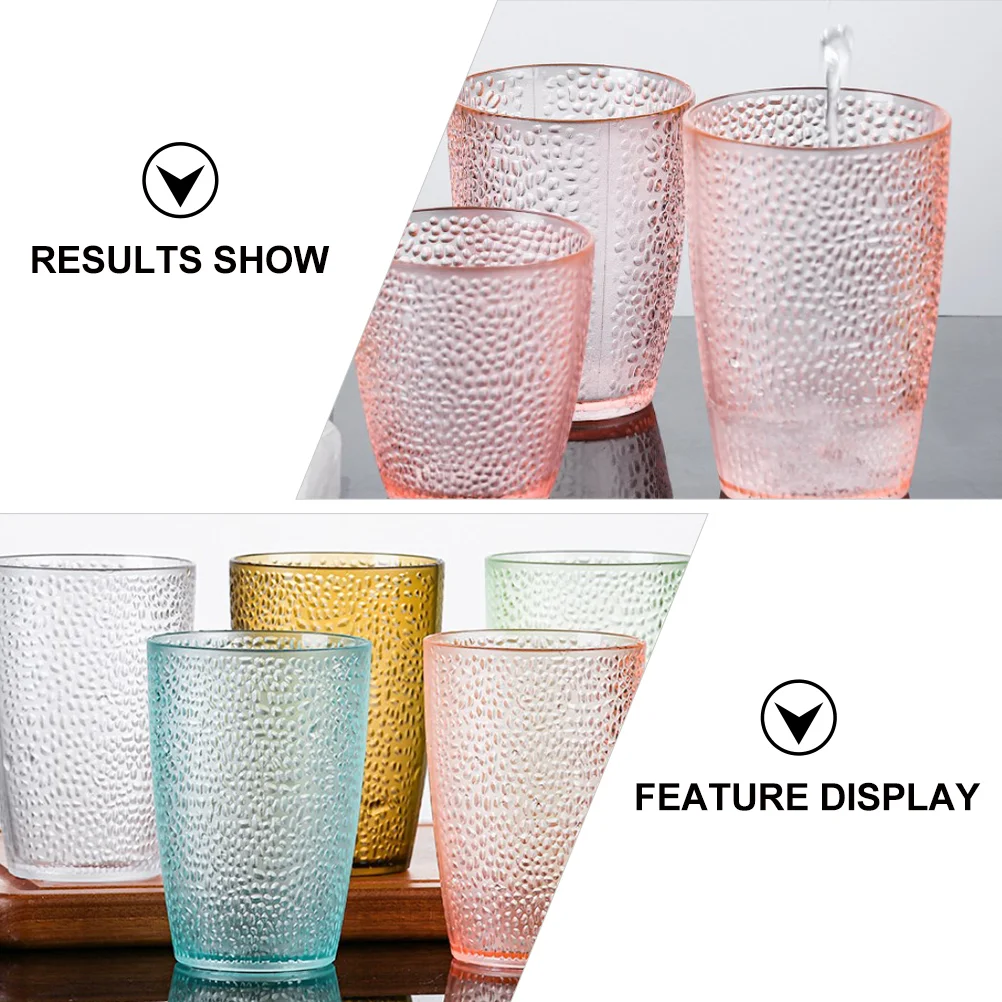 5 Pcs Party Beer Mug Acrylic Cup Drink Clear Colored Stemless Glasses Juice Water Coffee Mugs