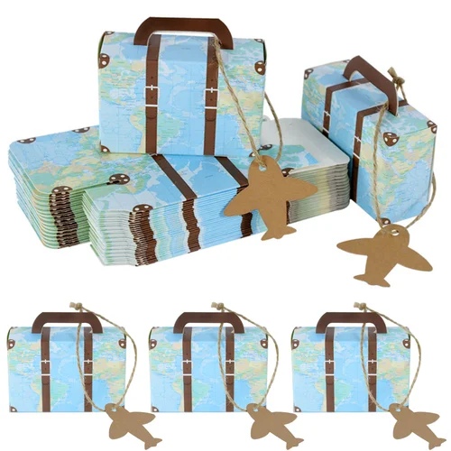 5/10pcs 세계지도 미니 수하물 사탕 상자 비행기 항공 여행 테마 비행기 라벨 선물 포장 상자 생일 파티 공급 Best5 5/10pcs 세계지도 미니 수하물 사탕 상자 비행기 항공 여행 테마 비행기 라벨 선물 포장 상자 생일 파티 공급 Best5