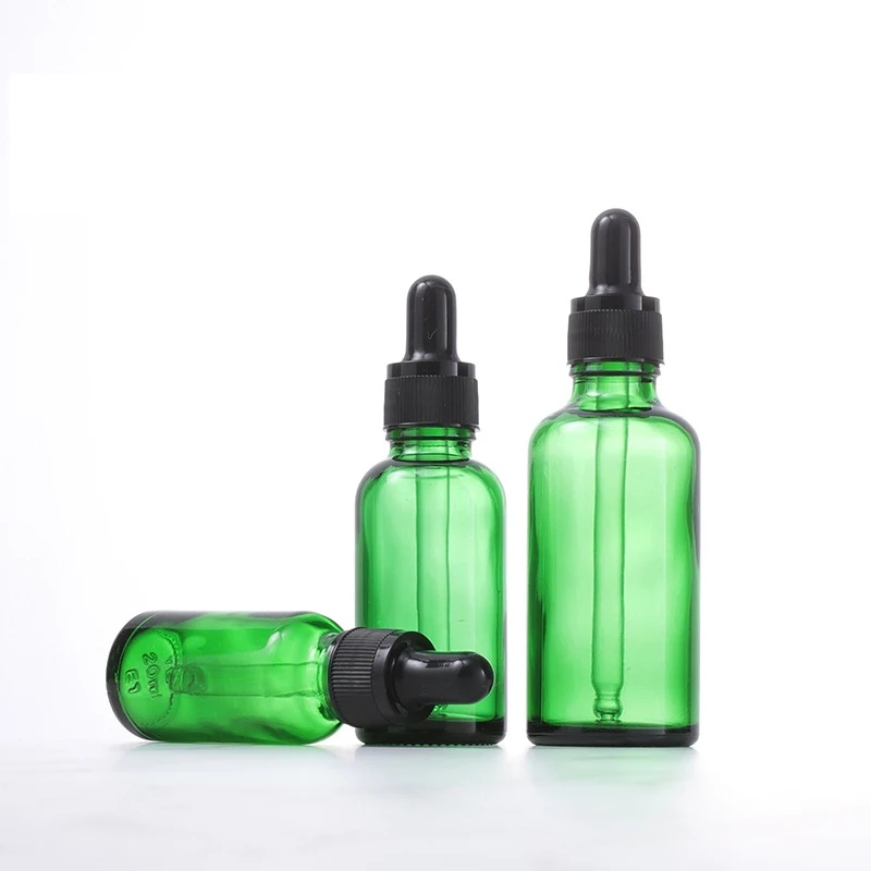 5/10/15/20/30/50/100ML Empty Green Glass Dropper Bottle for Serum Essential oil Perfume Refillable Liquid Container Eye Drop