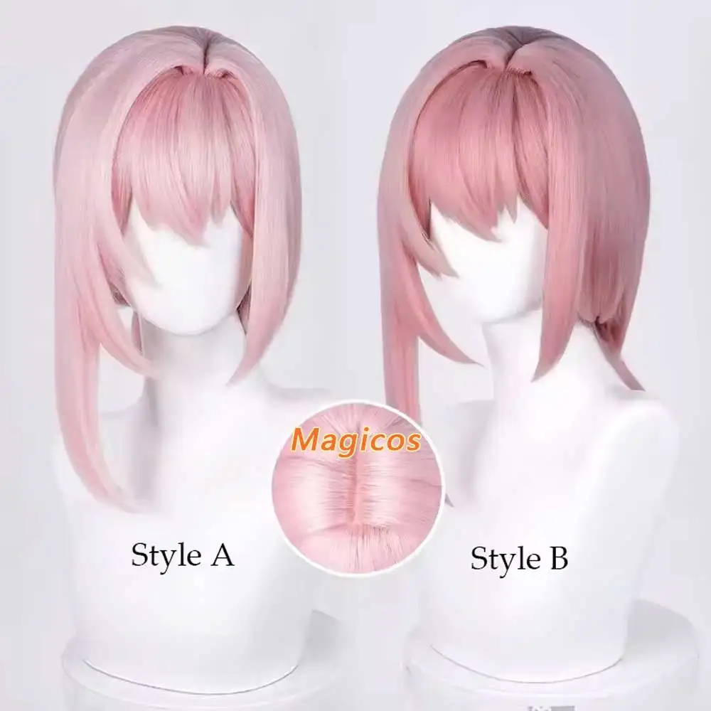 لعبة ZZZ Tsukishiro Yanagi شعر مستعار تأثيري طويل مضفر الوردي شعر مستعار مقاومة للحرارة بيروكات صناعية + غطاء شعر مستعار