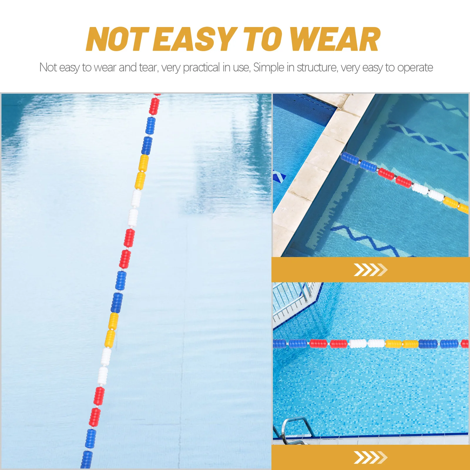 

1 String Swimming Pool Floating Buoy Line Durable Plastic Safety Divider Floating Rope for Pool Marking Sectioning Water Zones