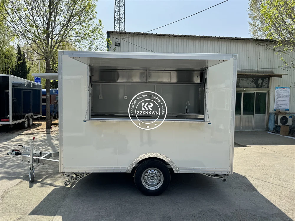 2025 Desain Khusus Truk Makanan Jalanan Dapur Bergerak Trailer Makanan Kopi BBQ Dilengkapi Lengkap untuk Dijual