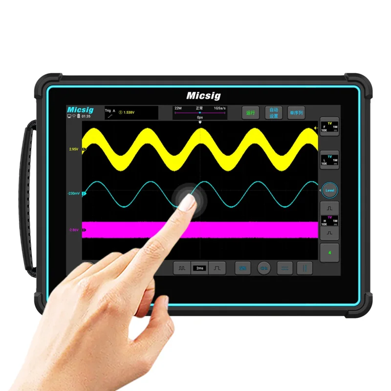 Micsig Digital Tablet Oscilloscope TO1004/TO2002/TO2004/TO3004 Sampling Rate 2GSa/s Memory Depth 220Mpts Analog Channels 2/4