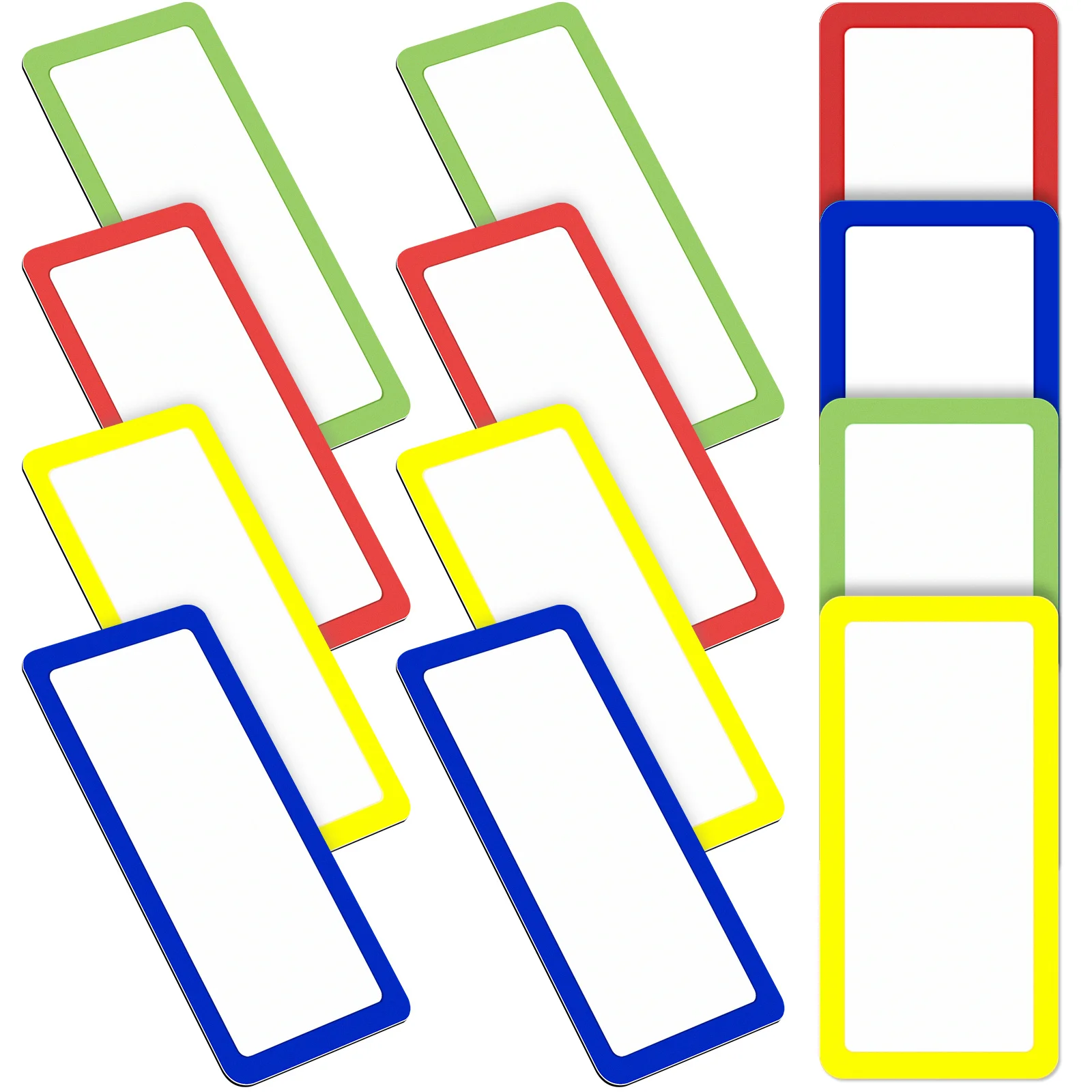 20 قطعة ملصقات السبورة المغناطيسية القابلة للمسح وقابلة لإعادة الاستخدام وقابلة للكتابة 10x5 سنتيمتر لحاويات رفوف الثلاجة متعددة الوظائف