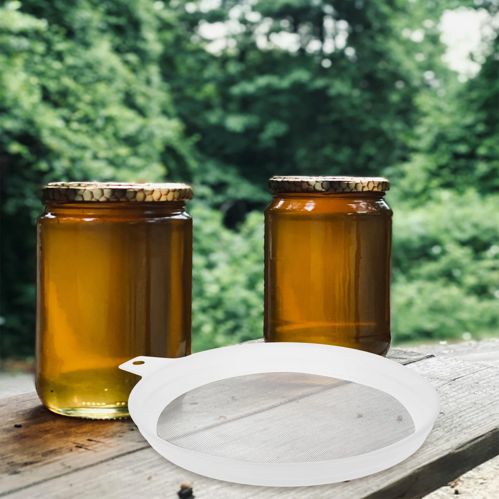 

2Pcs Honey Filter Nylon Mesh Strainer Sieve Fine Double Layer Filtration Easy Clean Beekeeping Supplies Honey Strainer Filter