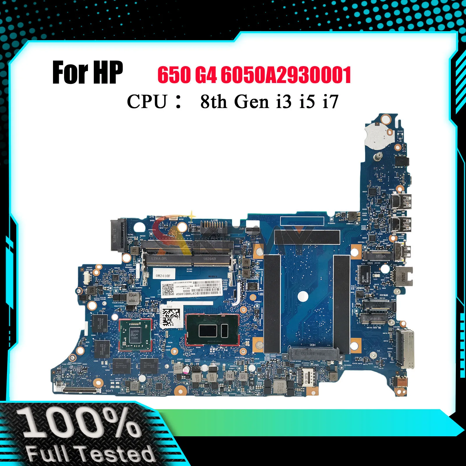

6050A2930001 For HP ProBook 650 G4 Laptop Motherboard 216-0905018 L09606-601 With i5 i7 CPU DDR4 100% Fully Tested