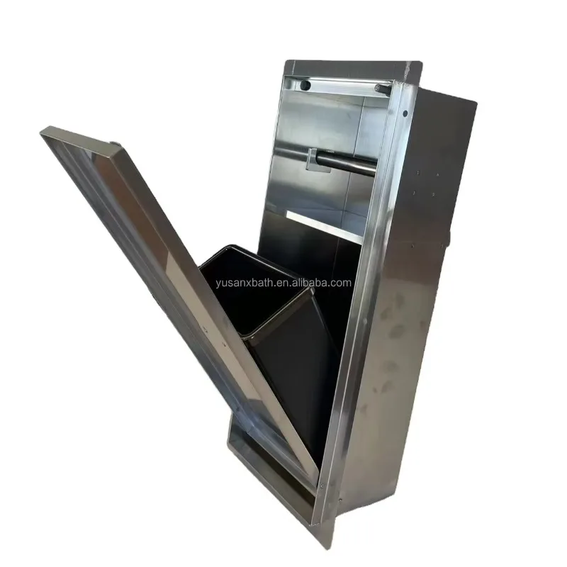 Stainless Steel Recessed Wall Mounted Bathroom Accessories Set Tissue Box Toilet Paper Holder Paper