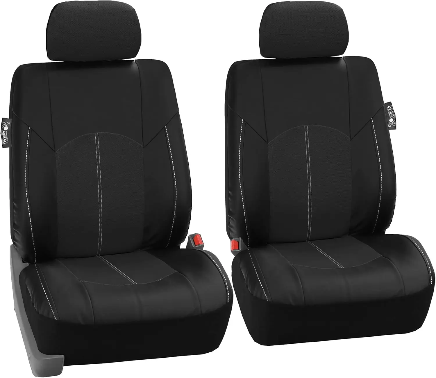 

Car Seat Covers Highest Grade Faux Leather Seat Covers Airbag Compatible Black Automotive Seat Cover Front Seats Only with Gift