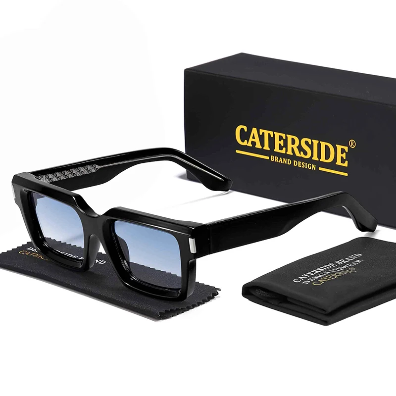 CATERSIDE Neue Retro Herren-Sonnenbrille Hochwertige Quadratische Sonnenbrille mit Dickem Rahmen Damen Outdoor-Reise-Fahrbrille UV400 – Detail 5