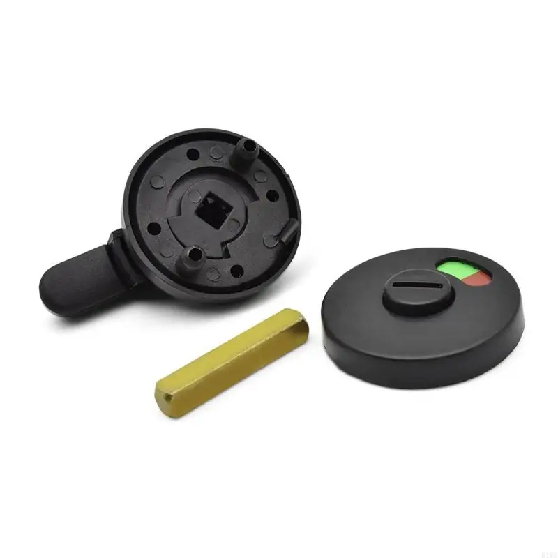 R1WA Black Plastic Privacy Occupied Public Toilet for Latch For Bathroom Door Lock WC Dressing Room Vacant Engaged