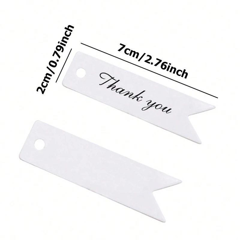 100pcs Thank You Small Label Kraft Paper Tag Vintage Baked DIY Jewelry Materials Blank Hanging Tag Bookmark Gift Card TMZ