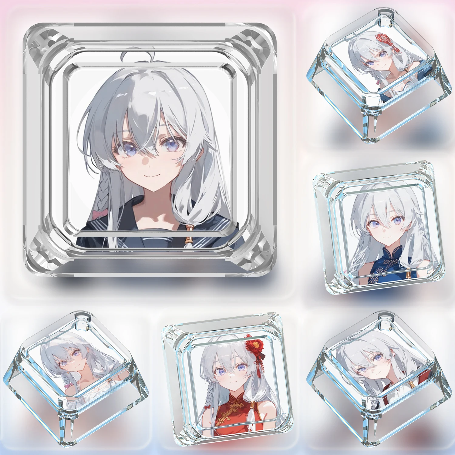 جديد الكرتون Elaina لطيف لوحة المفاتيح الميكانيكية Keycap Elaina عبر محور لوحة المفاتيح الميكانيكية شفافة نقل الضوء Keycap