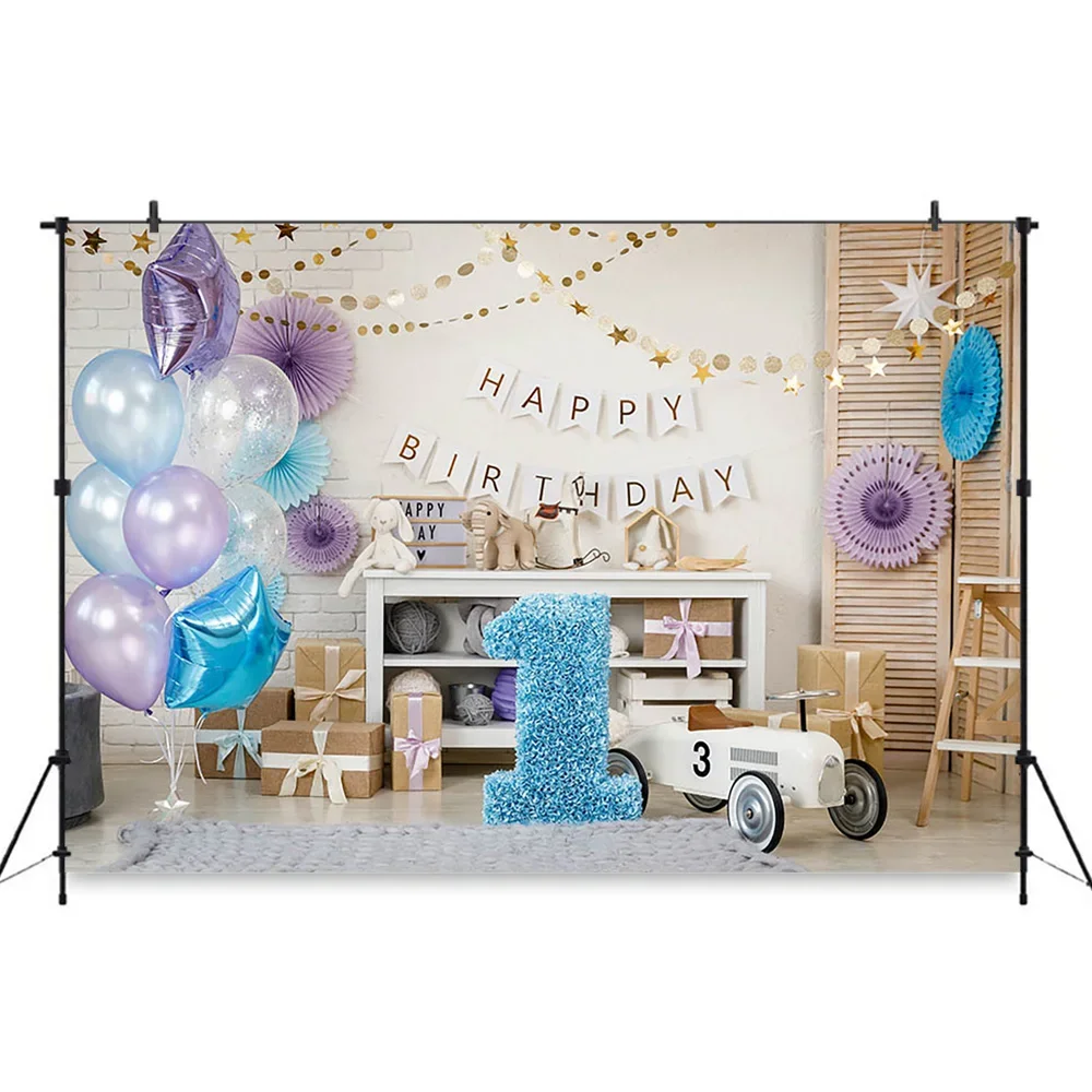 Fondo de fotografía de pastel de 1er cumpleaños, globos para bebé, fondo de fiesta para recién nacido, fondo de pastel para sesión fotográfica de cumpleaños para niña y niño