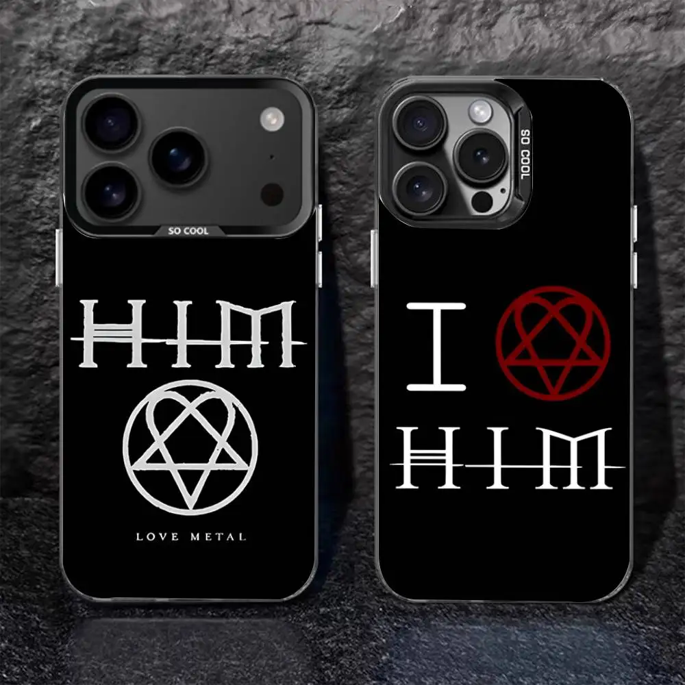 

Him Ornate Heartagram For iPhone 17,16,15,14,13,12,11,Pro,MAX,Plus Black Shockproof Candy Matte Cover