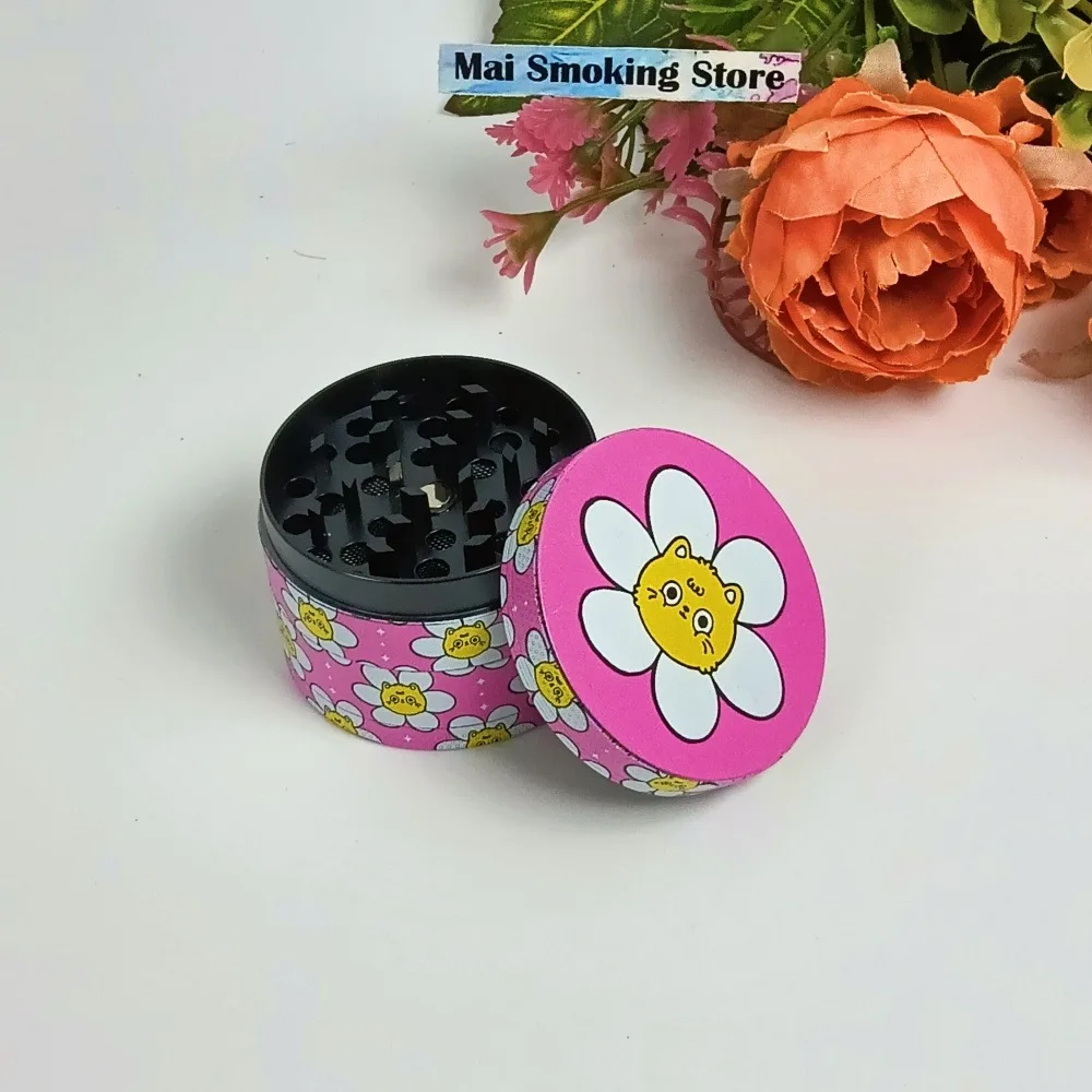 2in زهرة عشب طاحونة معدنية 4-layer الملح هاون مدقة مطحنة التوابل دليل الفلفل التبغ الخام العشب طاحونة الدخان السجائر أداة #3