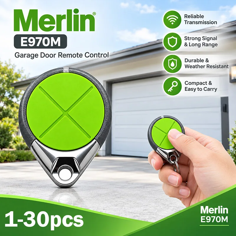 Merlin E970M Smart Garage Door / Gate Remote Control Opener for Merlin+ Security+ 2.0 434.54MHz 433.92MHz 433.30MHz Rolling Code