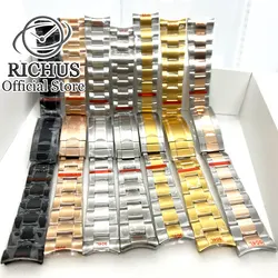 Watch Bracelet Fit SUBMARINER Series watch case Solid Stainless Steel Watch Strap ChainWatchBand Oyster Bracele Black Gold color