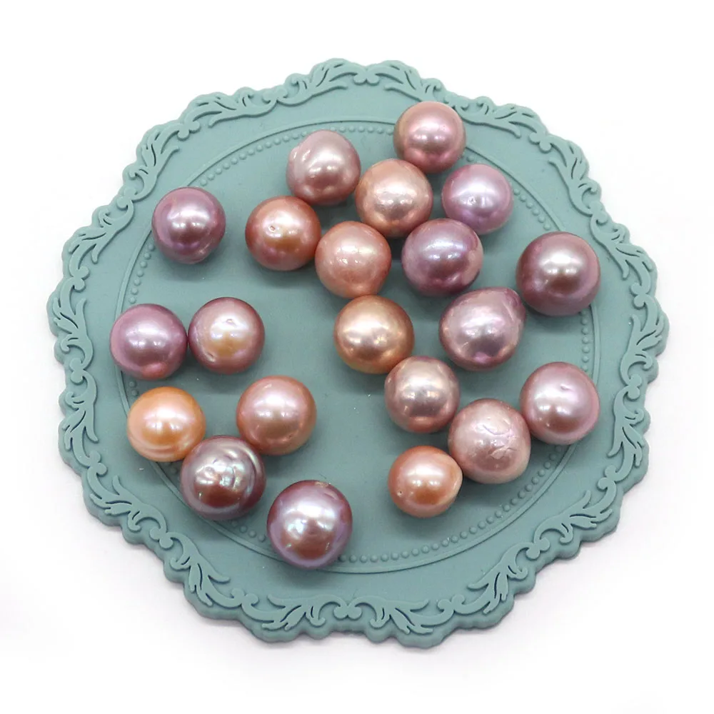 

Natural Freshwater Near-round Beads Purple Edison Pearls Non-drilled Loose Beads Handmade DIY Jewelry Accessories Wholesale