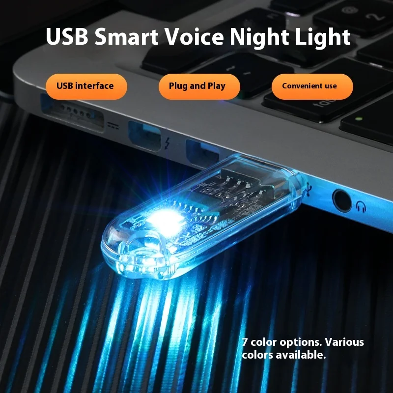 AI Voice Control USB Night Light Mini Portable LED Lamp with Smart Features