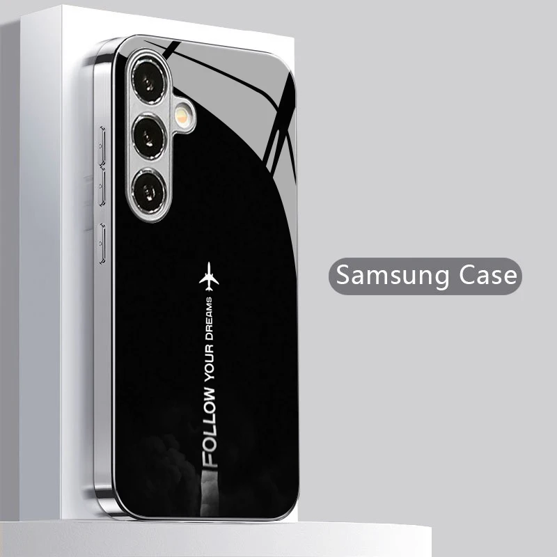 Dream Chaser Black Background 2D Phone Case Compatible with SamsungS26 S25 S24 S23 S22 S21 S20 A56 A36 A16Glass Protective Cover