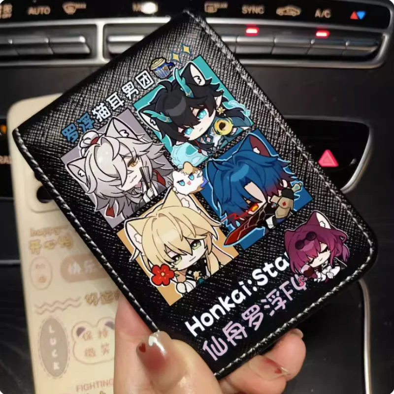 Anime Honkai: Star Rail Blade Wallet Fold Bag Multi Card  Coin Pocket Photoes Holder Fashion Kids Wallets Gift