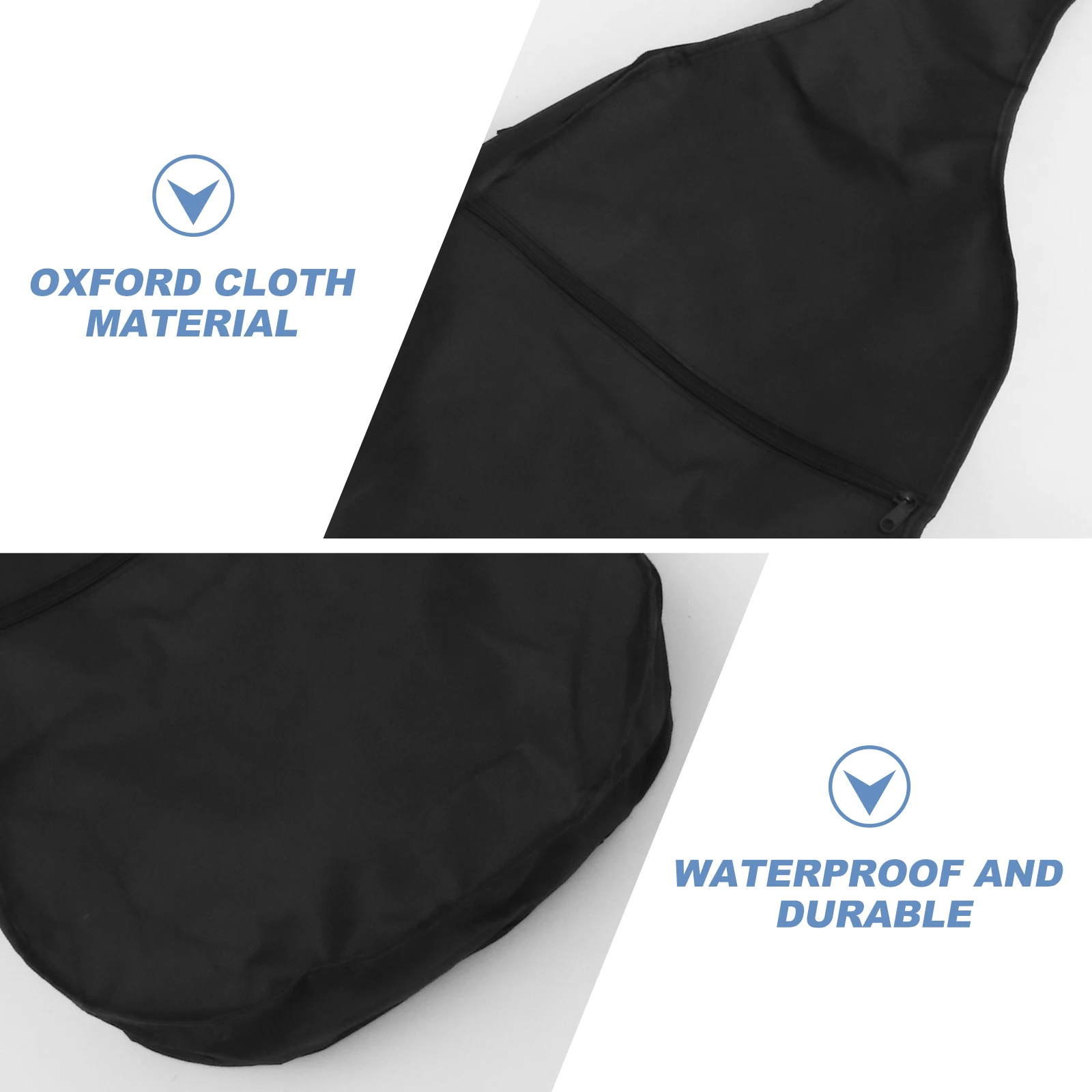 حقيبة جيتار شعبي مقاس 41 بوصة، حقيبة طاردة للماء من قماش أكسفورد الفاخر مع جيب خارجي لتخزين كتب موسيقى كابو باللون الأسود