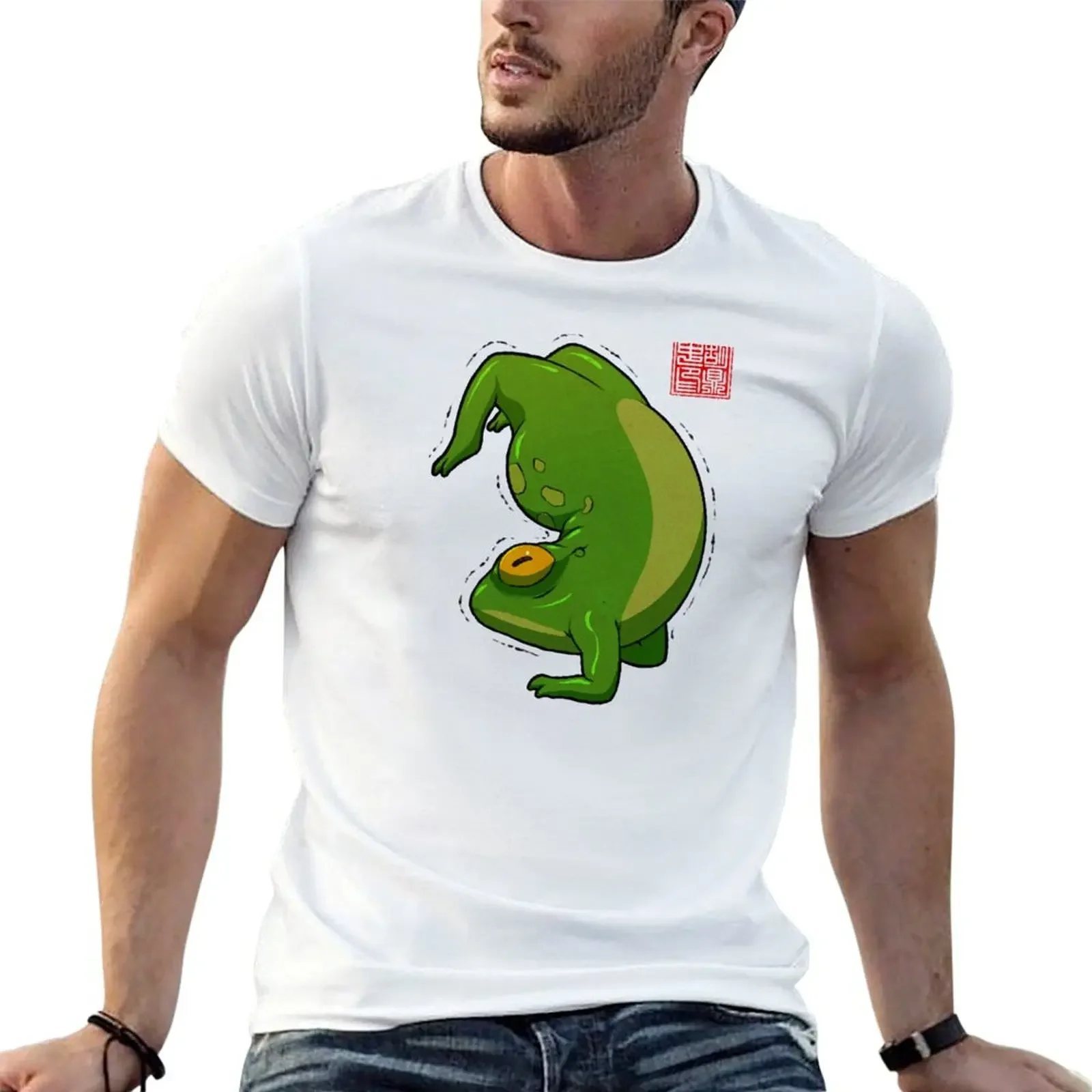 

yoga frog scorpion pose T-Shirt sports fans cute clothes baggy shirts tees Men's t-shirt