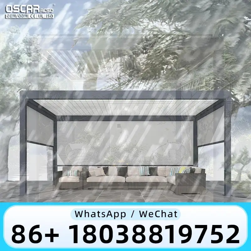Modern Automatic Aluminium Louvred Roof Gazebo Pergola Patio Cover for Outdoor Garden Backyard pergola