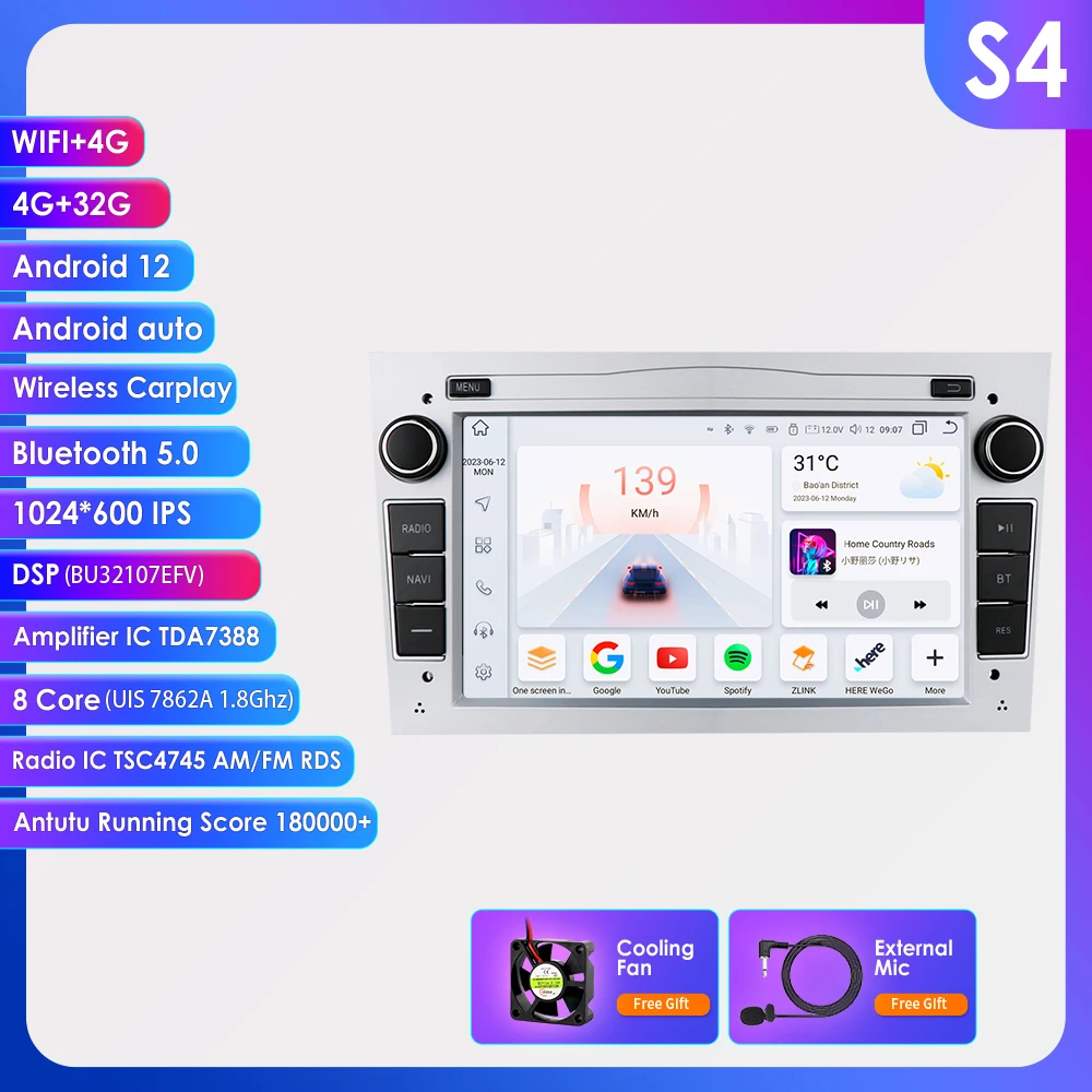 Autoradio Android voor Opel Astra H Vectra Vauxhall Antara Zafira Corsa C D Vivaro Meriva Auto Multimedia Speler Carplay 2Din GPS