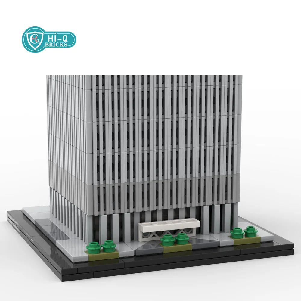 Blocs de construction d'ornement de bureau, échelle du centre commercial mondial, tour du nord, modèle d'ornements, Architecture, jouets d'anniversaire, cadeaux de noël