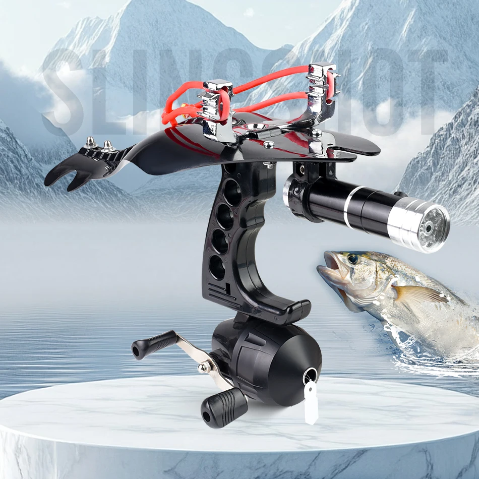 High-Power Laser Guard Fishing Slingshot, Aluminum Alloy High-Speed Catapult, Handguard Protection, Slingshot Package Accessories.