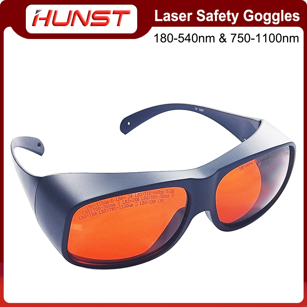 HUNST-gafas de seguridad láser de fibra verde UV, lentes protectoras de longitud de onda de 355, 532 y 1064nm, OD6 +