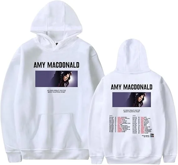 Amy Macdonald 유럽 투어 Merch 후드 패션 하라주쿠 후드 티셔츠 유니섹스 힙합 풀오버