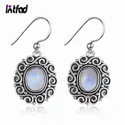 6*8mm Oval Moonstone Amethyst Drop Earrings For Women 925 Sterling Silver Charoite Beads Earring Party Engagement Wedding Gift