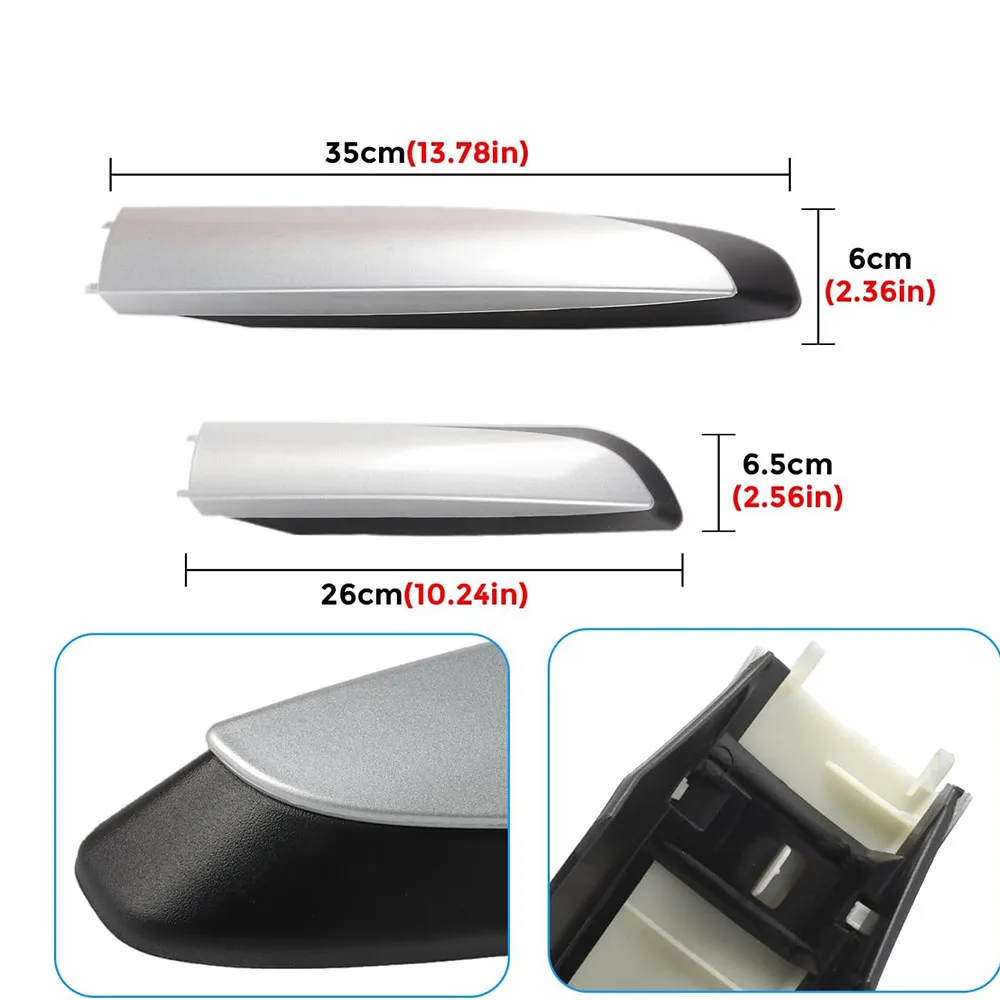 Roof Cargo Rack Rail End Cover Shell Cap Trim for Toyota RAV4 2013 -2018, Silver,4pcs