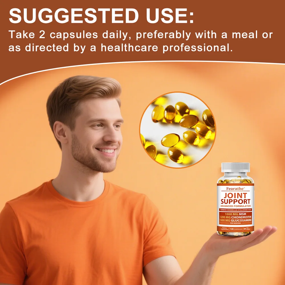 دعم المفاصل - الجلوكوزامين والكوندرويتين وMSM، دعم صحي المفاصل، لصحة العظام والغضروف، 120 كبسولة #5