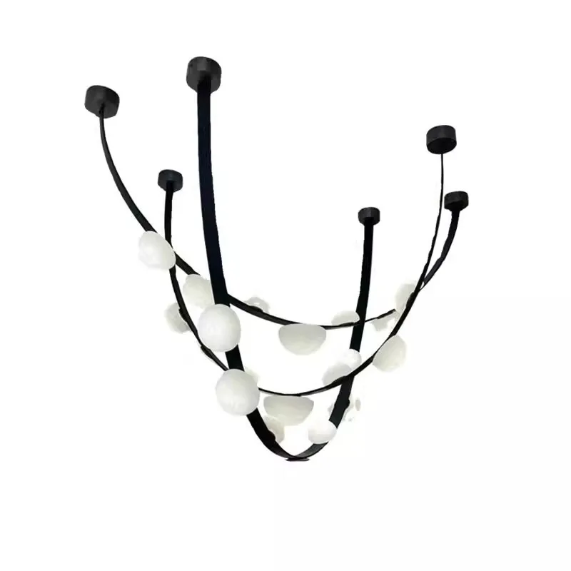 

Modern living room chandelier, new Chinese-style all-copper dining room, double-storey villa zen