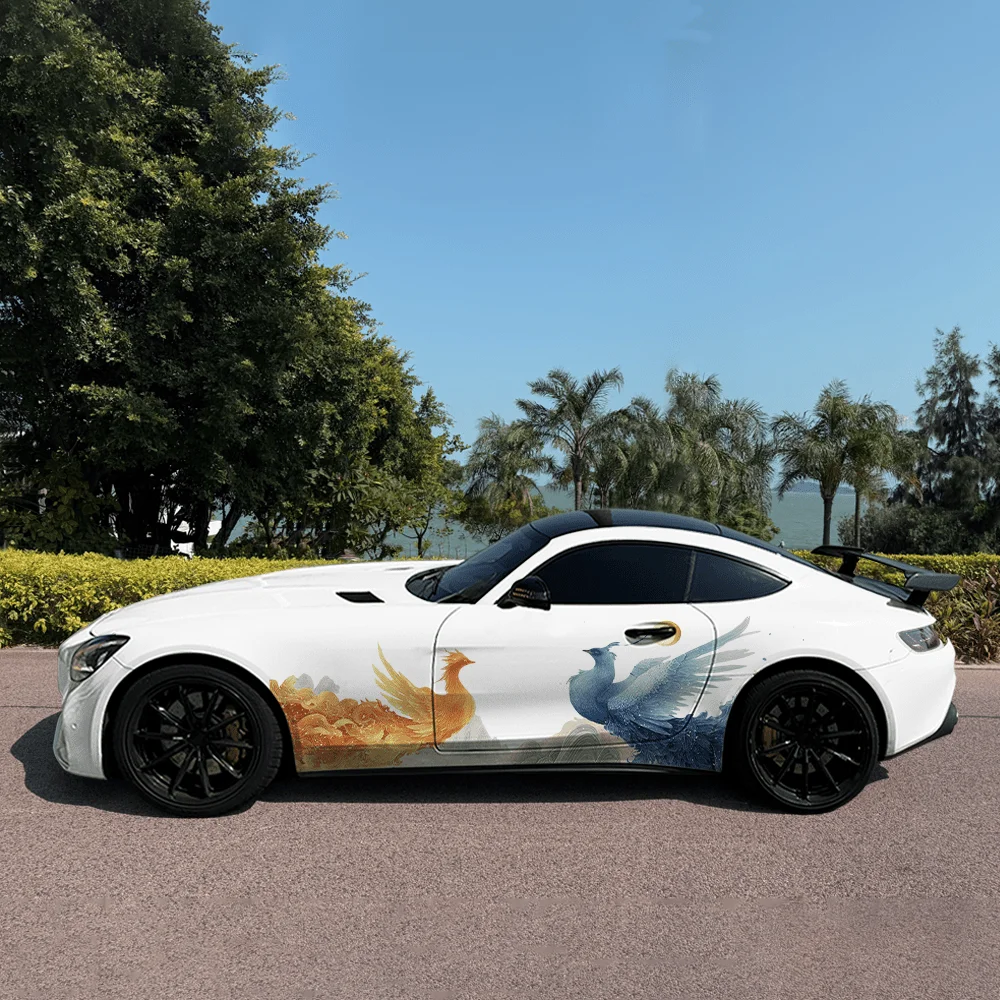 Colorful Phoenix Flying Car Vinyl Wraps Decal Self-adhesive PVC Sticker Suitable for Trucks SUV Decoration Auto Accessories Gift