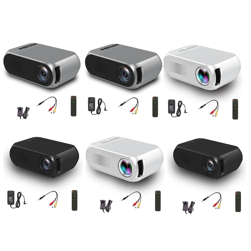 

Mini Projector Home Portable LED Small HD 1080P Small Projector Portable Home Cinema Silver Black EU-Plug Easy Install