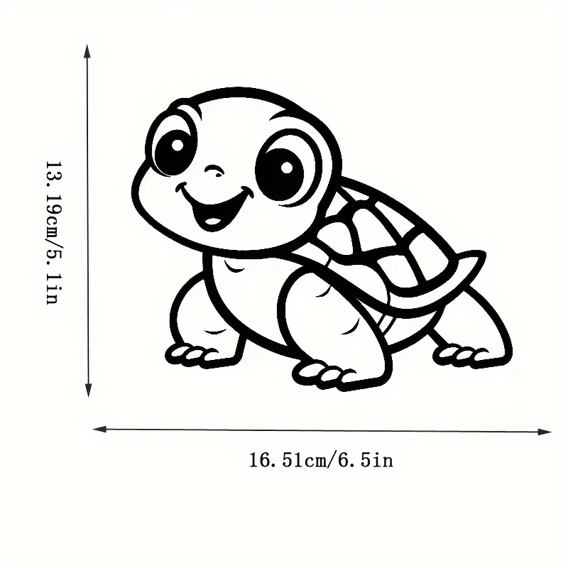 Adorable Young Turtle Vinyl Sticker - Suitable for Cars, Laptops, and
