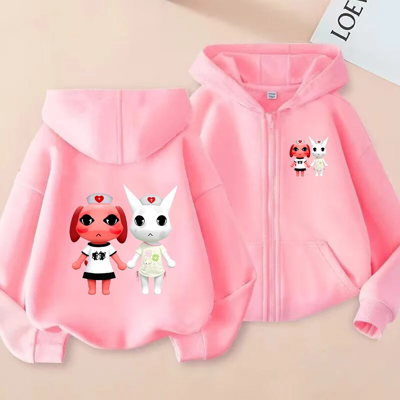 Animal Hospital Coat Zipper Jacket Coats Cute Hoodie Sweatshirt Cartoon ANIMAL Tops Spring Autumn Casual Clothes Birthday Gift