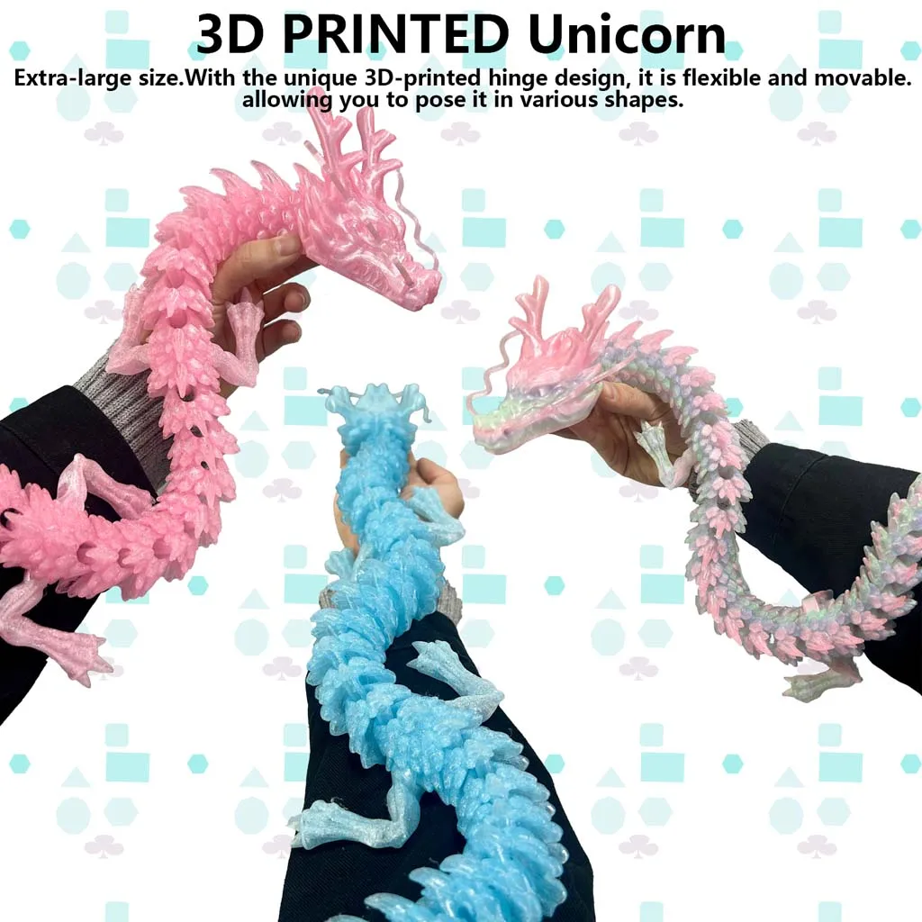 3D-gedruckte chinesische Drachenstatue, flexibles 3D-gedrucktes Tier, bunte Figurstatue, 90 cm/35,43 Zoll, 60 cm/23,62 Zoll, 30 cm/11,81 Zoll – Detail 5