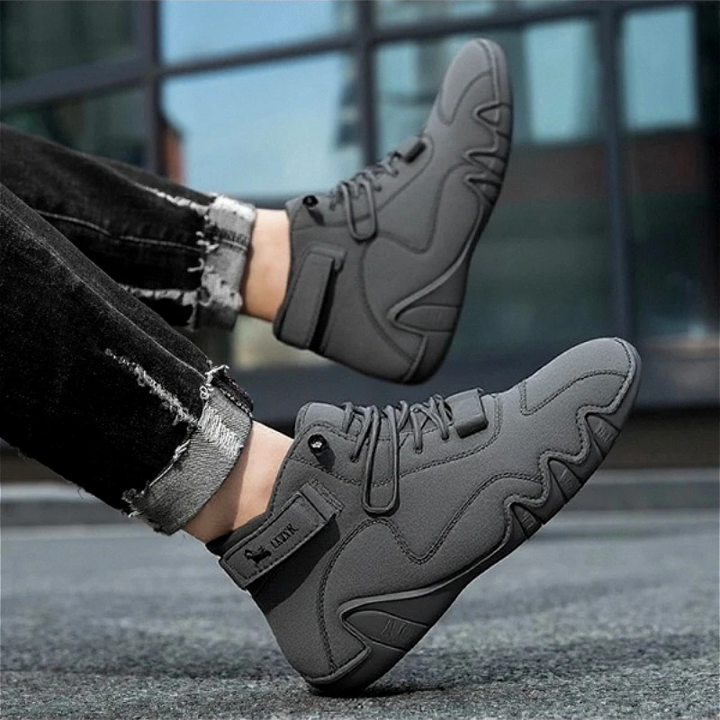

Men's Casual Shoes Comfortable Breathable Lace Up Design Appearance High Top Sports Shoes Daily Activities Light Sports Loafers