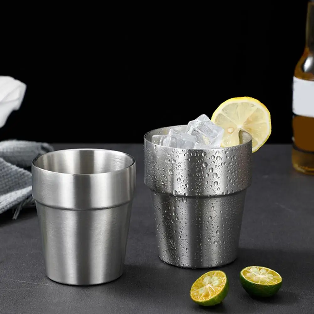 201 Stainless Steel Cup Stackable Drinking Mug Double Wall Vacuum Insulated Coffee Cup Reusable Drinkware For Outdoor Activities