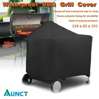 Outdoor Waterproof BBQ Grill Protective Cover for Weber 7152 Barbecue, Round Charcoal Barbeque Cover, 124x65x101cm