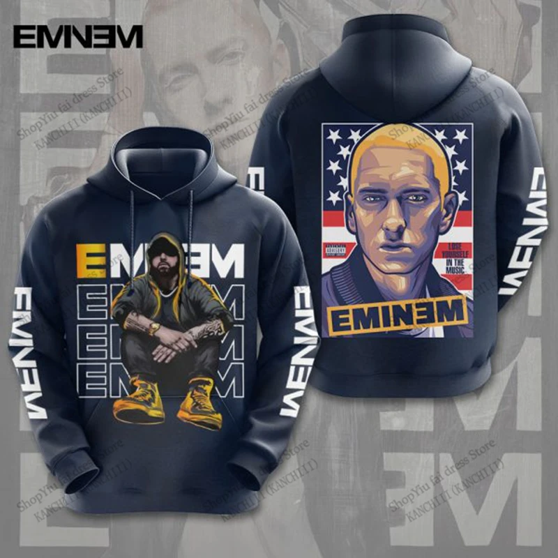 مغني الراب ايمينيم ثلاثية الأبعاد طباعة هوديي الرجال النساء موضة هوديس البلوز الصبي معاطف النساء تعرق ايمينيم ثلاثية الأبعاد الملابس مصمم الملابس جديد