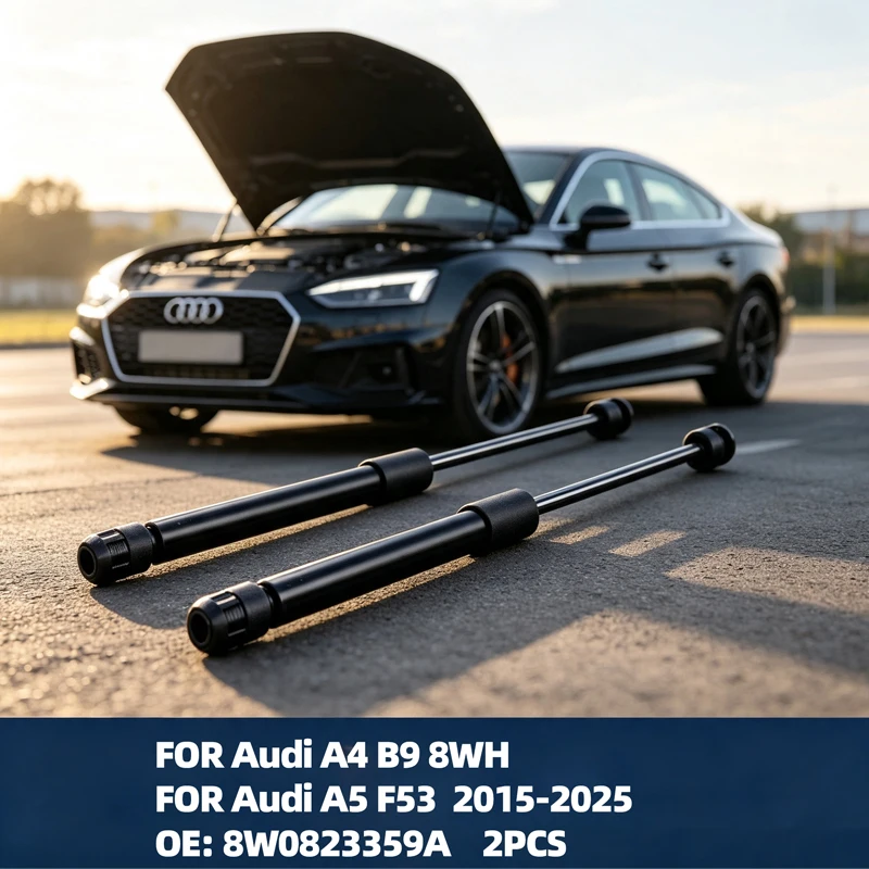 2PCS For  Audi A4 B9 8WH For Audi A5 F53 F5P F5A F5F F57 2015-2025 Hood Lift Support Gas Springs Bonnet Rod