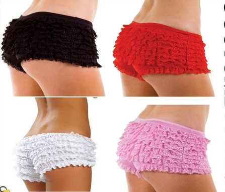 Women\'s Ruffled Lace Bloomers Knickers Fashion Panties for Ladies Sexy Lingerie Burlesque bo Peep Panty Frilly Knickers