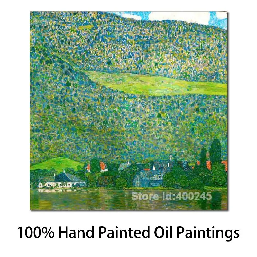 

Best Art Canvas Wall Decor Unterach Am Attersee Gustav Klimt Paintings Village Landscape Hand Painted High Quality